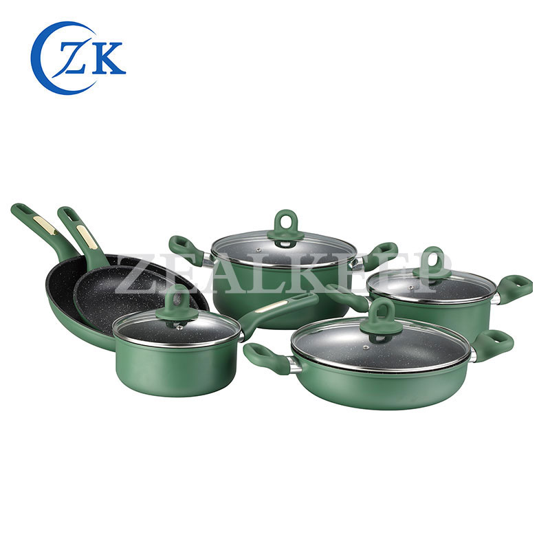 Hvorfor skal du vælge gummihåndtag rullet kant aluminium nonstick køkkengrej sæt til dit køkken